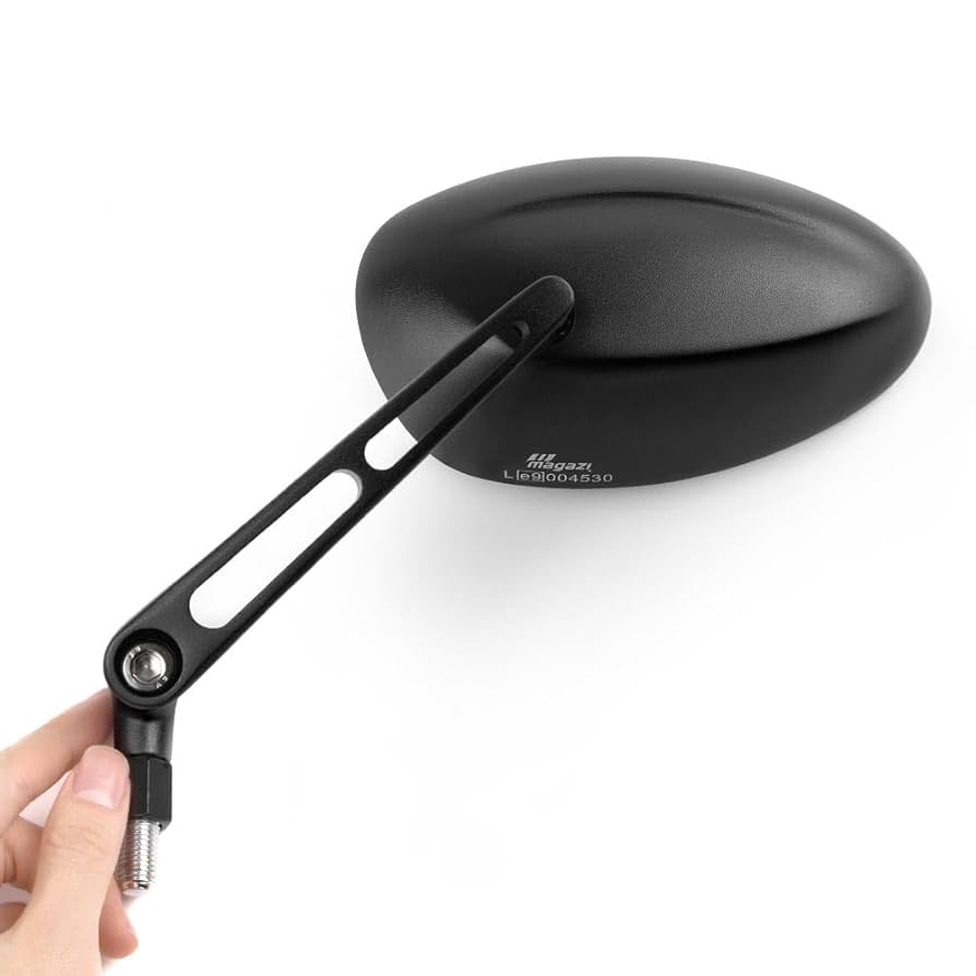 Amazon | KiWAV バイクミラー オーバル 黒 アルミ製 スロット